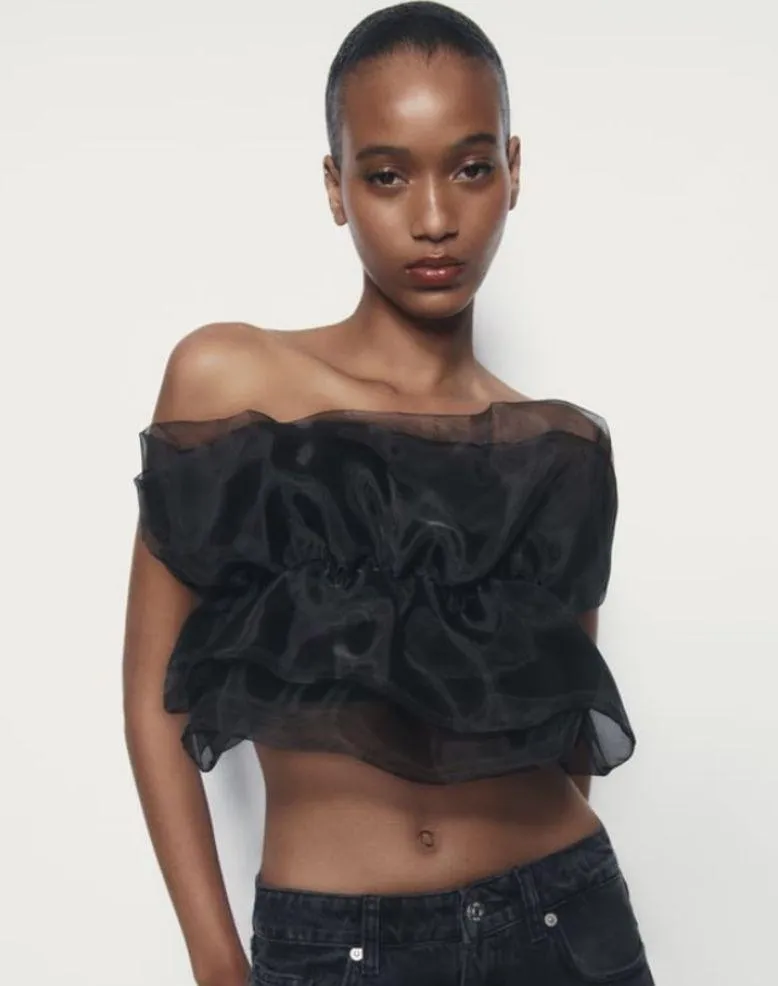 organza bandeau top. Fits S - Image 3