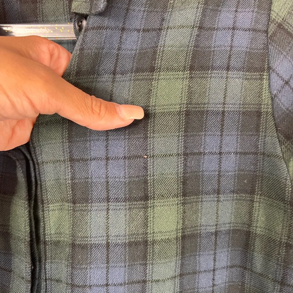 Madewell Tartan Plaid Flannel Button Down Shirt Dress Size XXS - Image 13