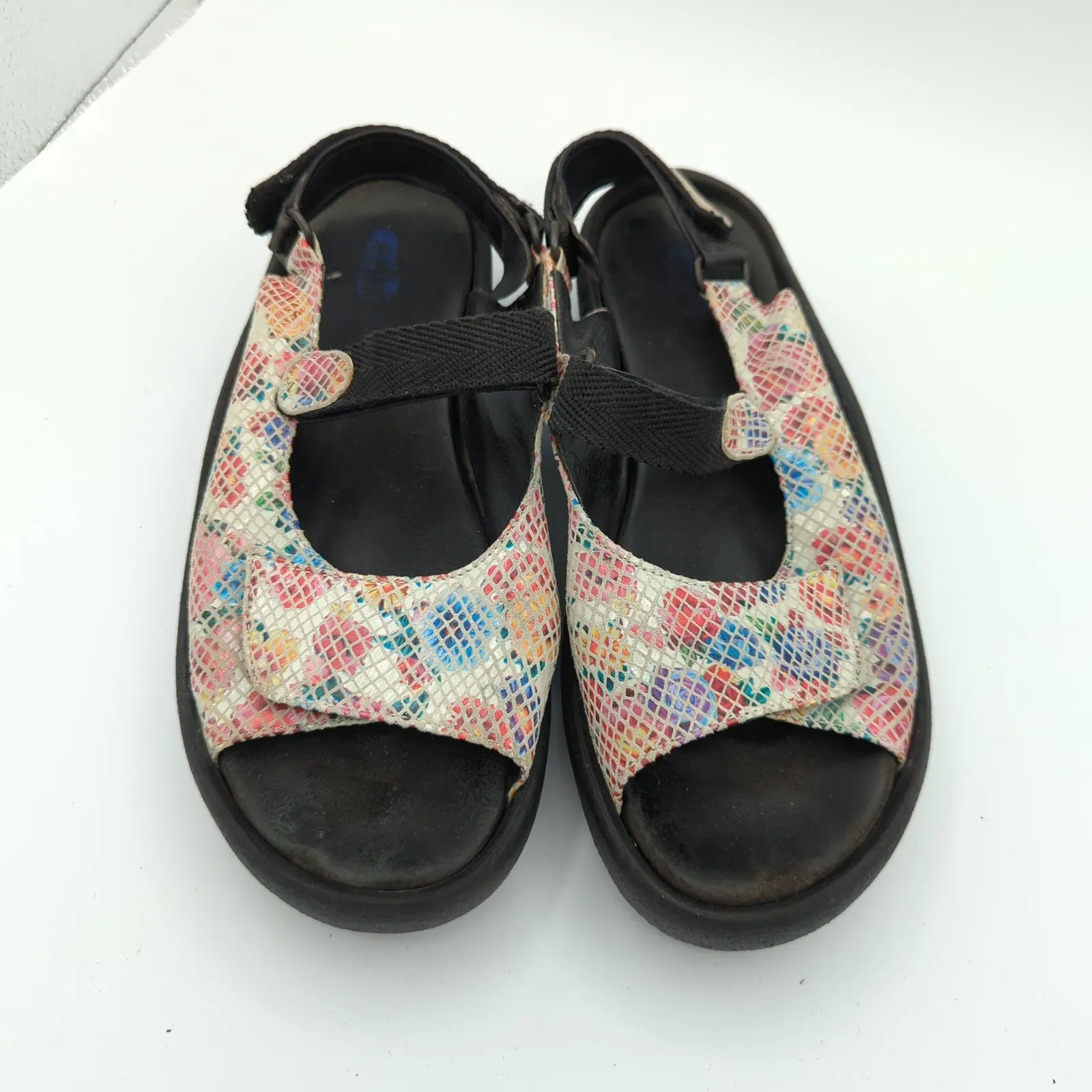 Wolky Jewel Sandals Womens 9 40 Floral Slingback Platform Casual Comfort Shoes Black - Image 4