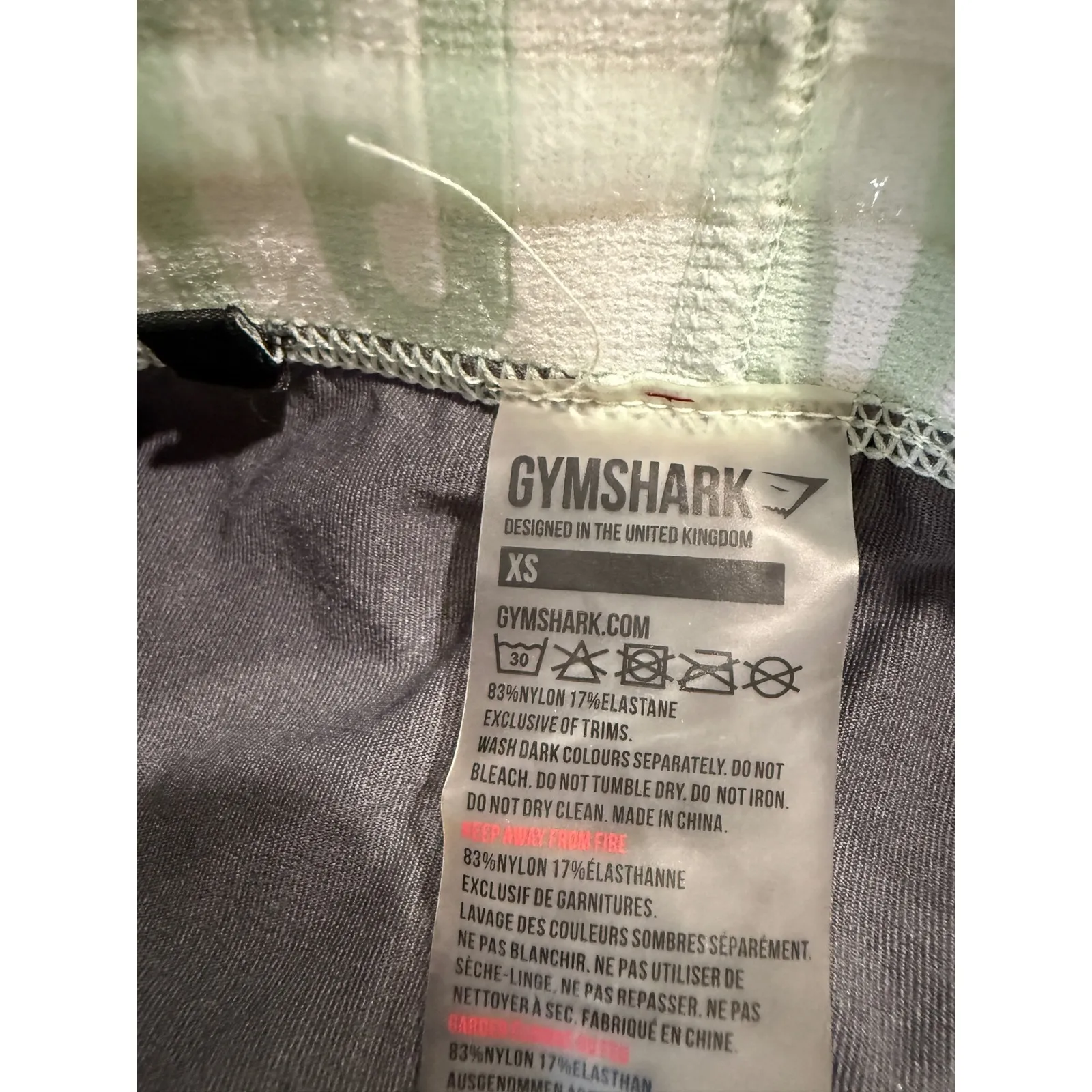 Gymshark Seamless Leggings Charcoal Grey Mint Logo Waistband XS - Image 5