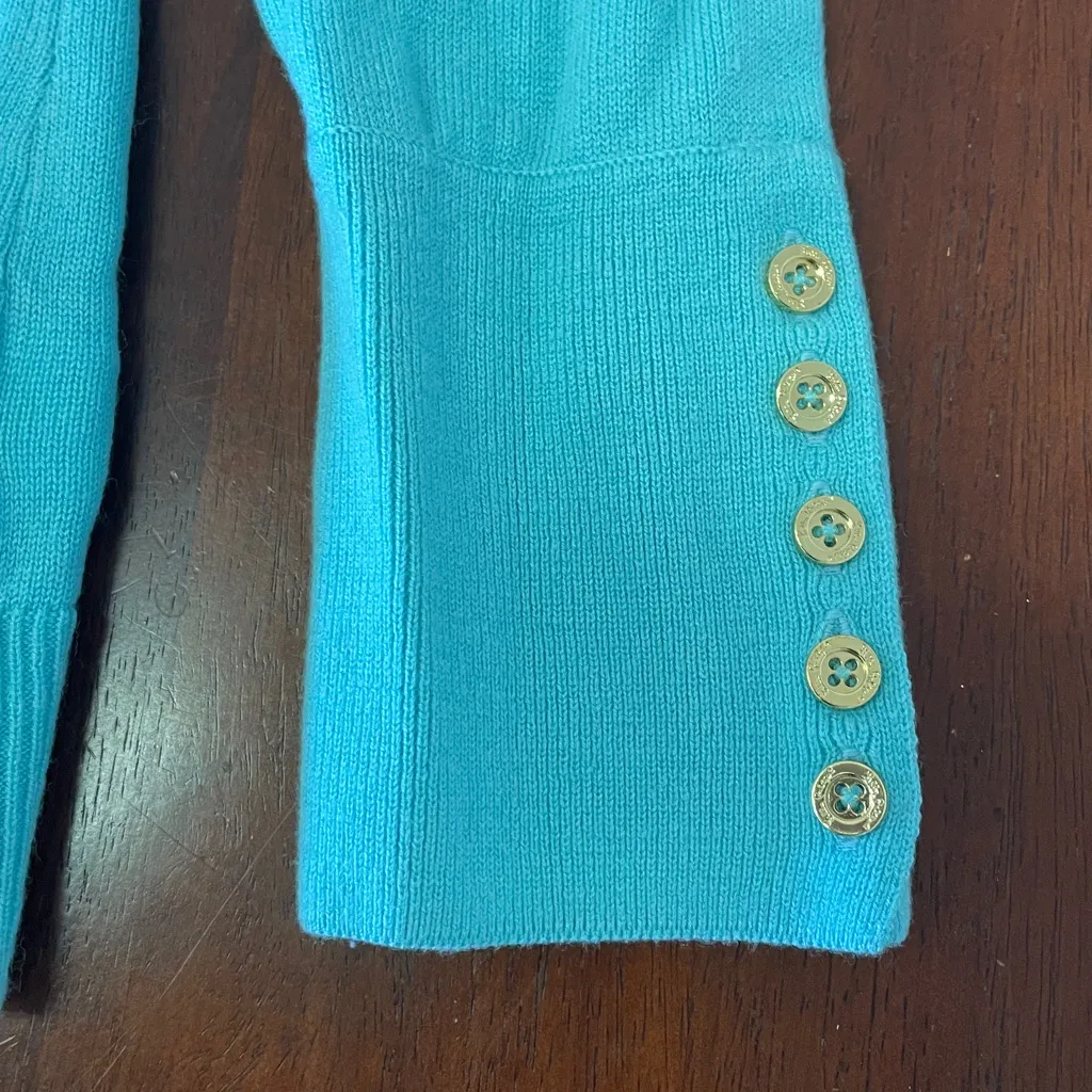 Lilly Pulitzer Charter Starfish Sweater Tiffany Blue womens size Medium Crewneck - Image 2