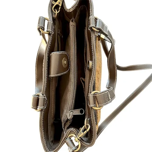 Relic Embossed Paisley Convertible Satchel Handbag and Wallet Set Brown - Image 6