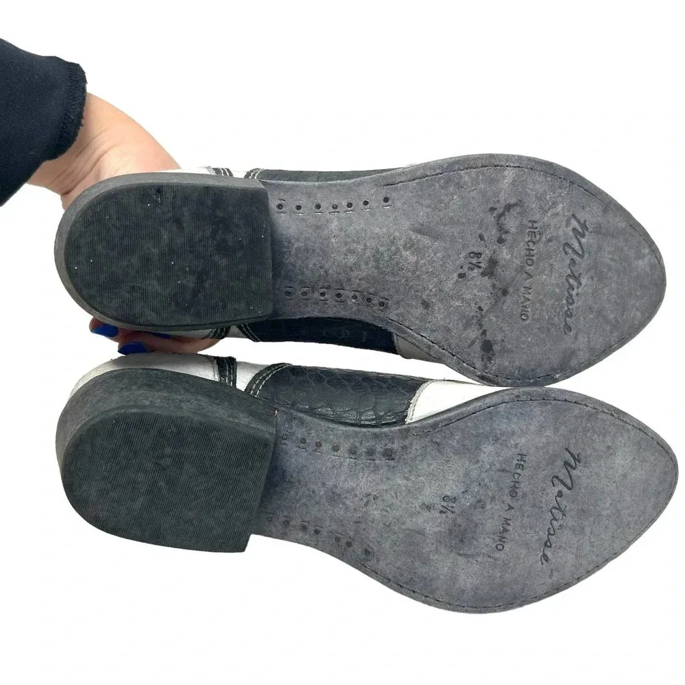 Matisse‎ Steely Leather Ankle Boot White & Black Size 8.5 - Image 10