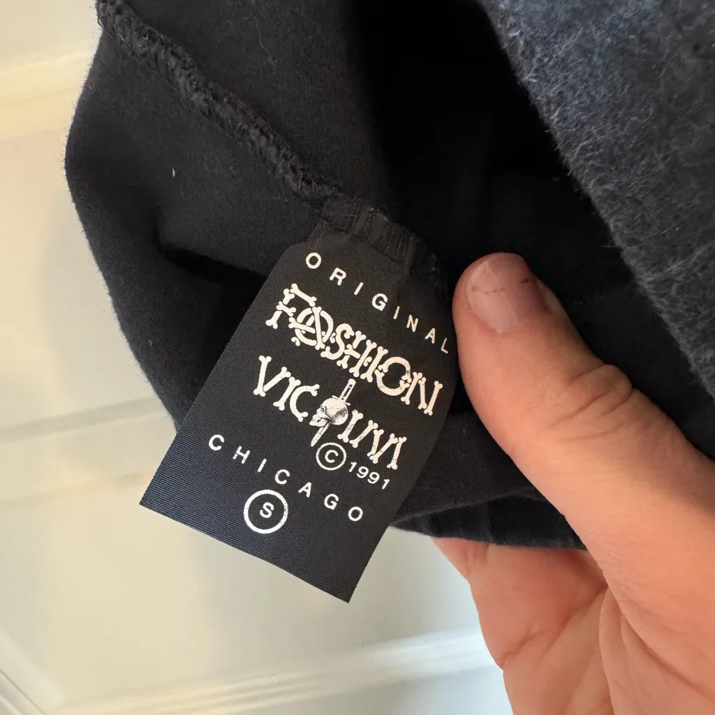 Vintage Fashion Victim 90s Skull&Bones Women’s Leggings Black - Image 12