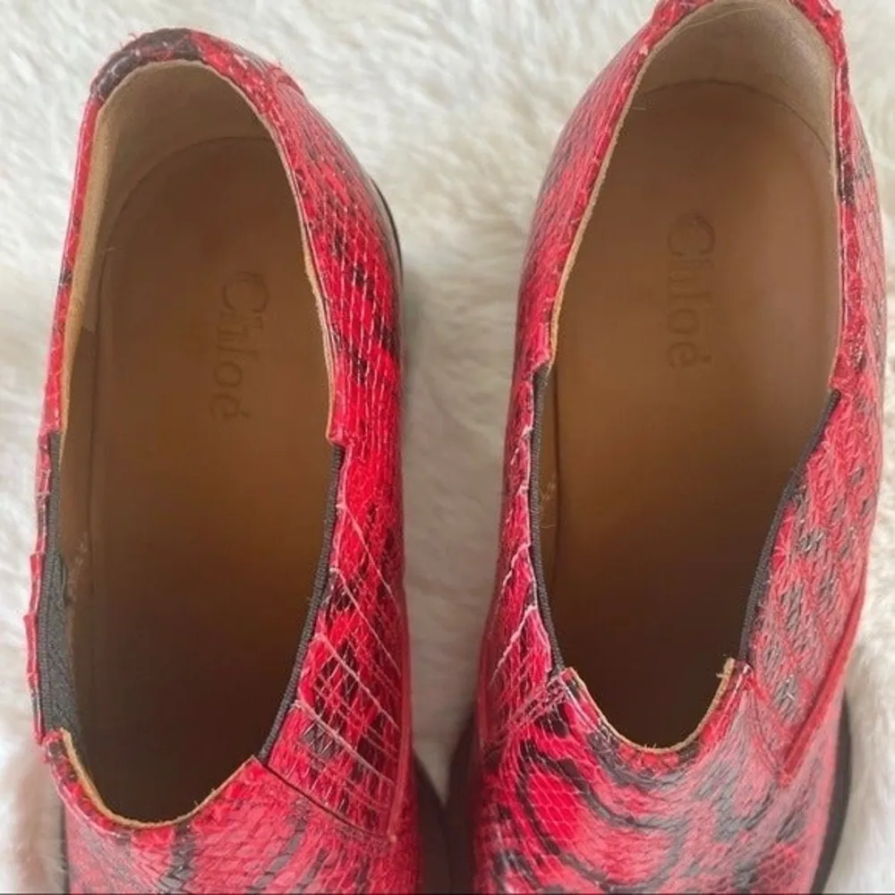 Chloé Chloe Rylee Python Print Leather Ankle Boots - Image 13