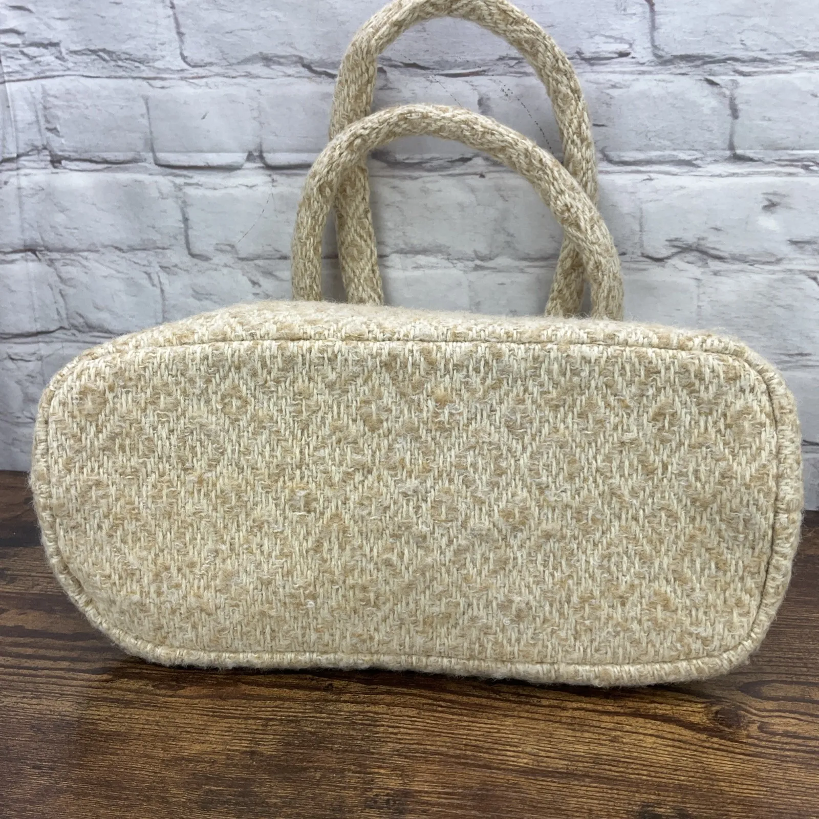 Boyne Valley Weavers Vintage Wool Handbag Diamond Stitch‎ Double Strap - Image 5