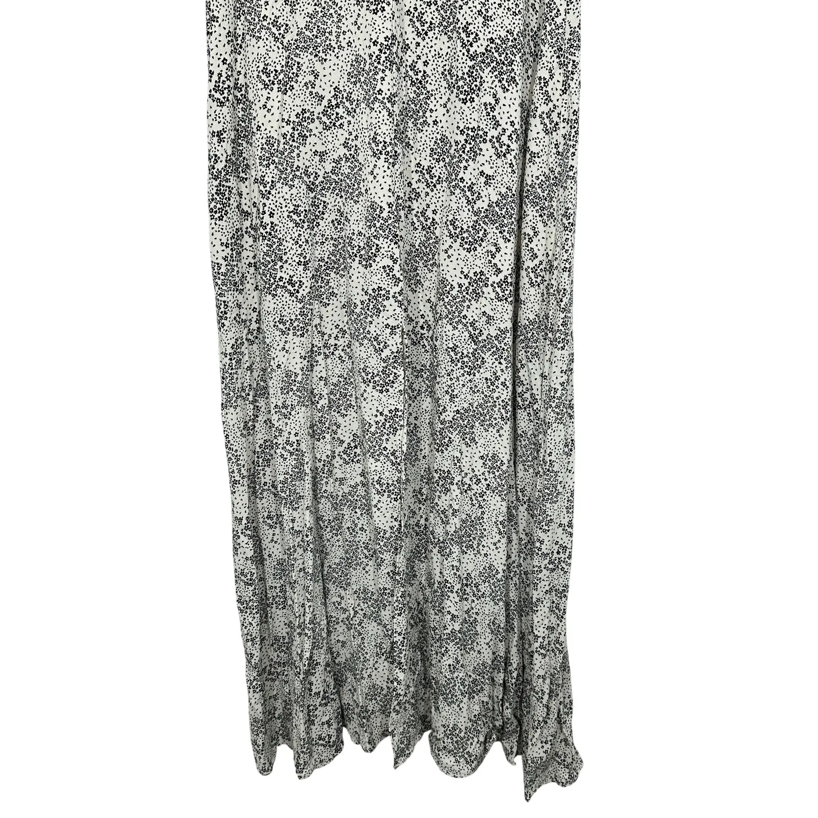 Madewell Floral Print V Neck Puff Sleeve Maxi Dress Size 6 Cream Black NWT - Image 13