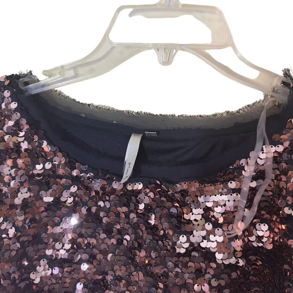 Mono B Sequined Top Size Medium Brown - Image 4