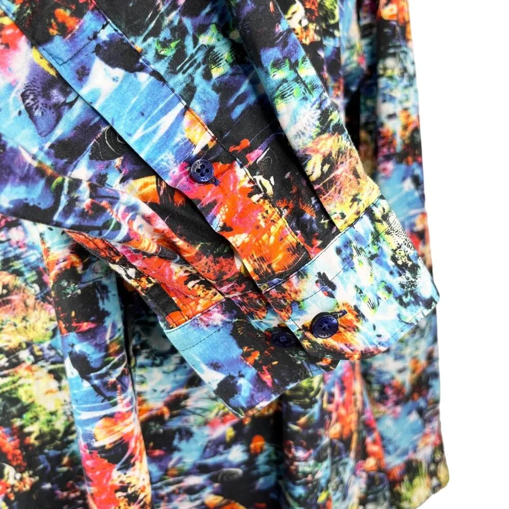 Jared Lang Button Down Shirt Tropical Fish Large Vacation - Image 3