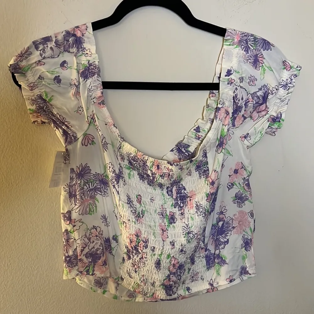 Abound Floral Off the Shoulder Ruffle Crop Top - Image 4