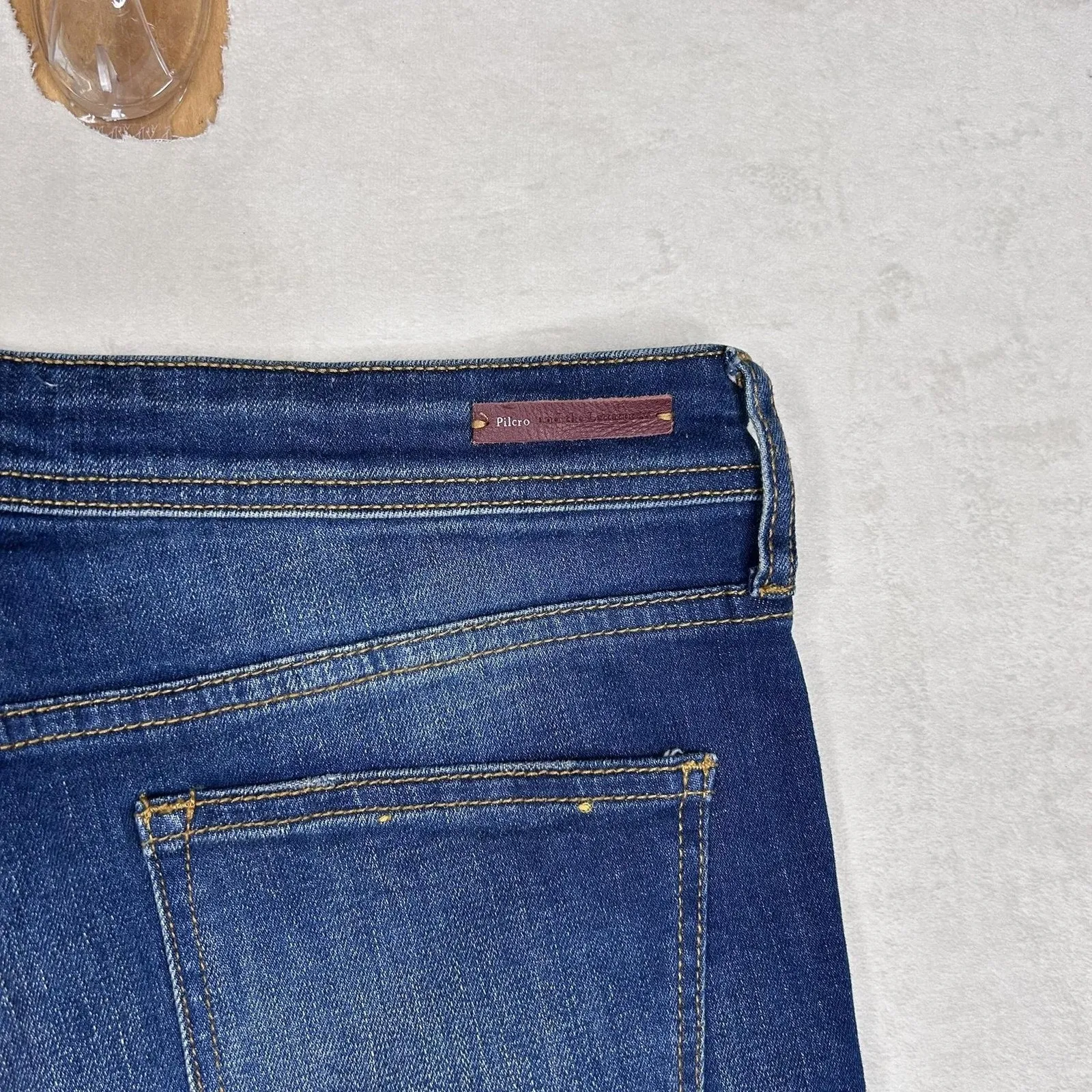 Anthropologie Pilcro Highrise Relaxed Straight Ankle Red Stripe Jean Women's 28 - Image 10