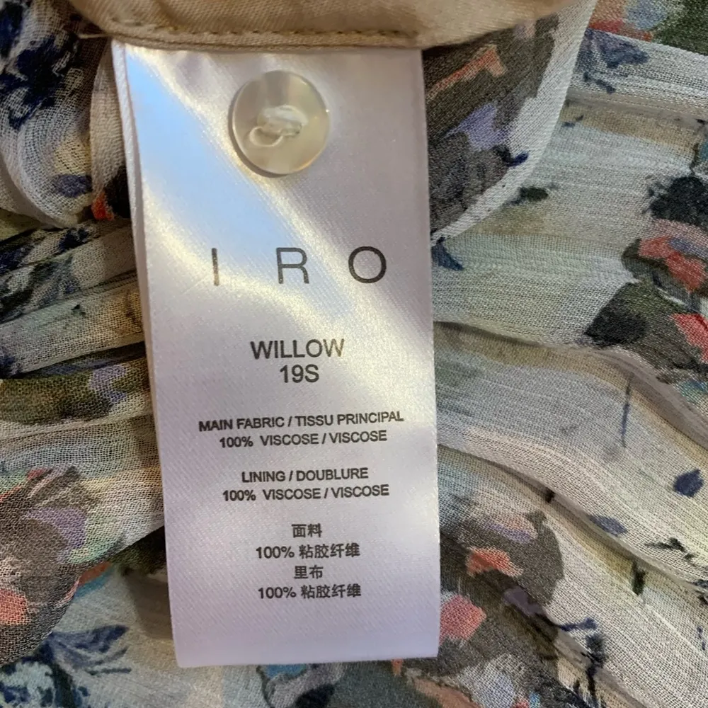 IRO Floral Willow Tent White Floral Ruffle Printed Maxi Dress Sz 34 US 4 EUC - Image 11