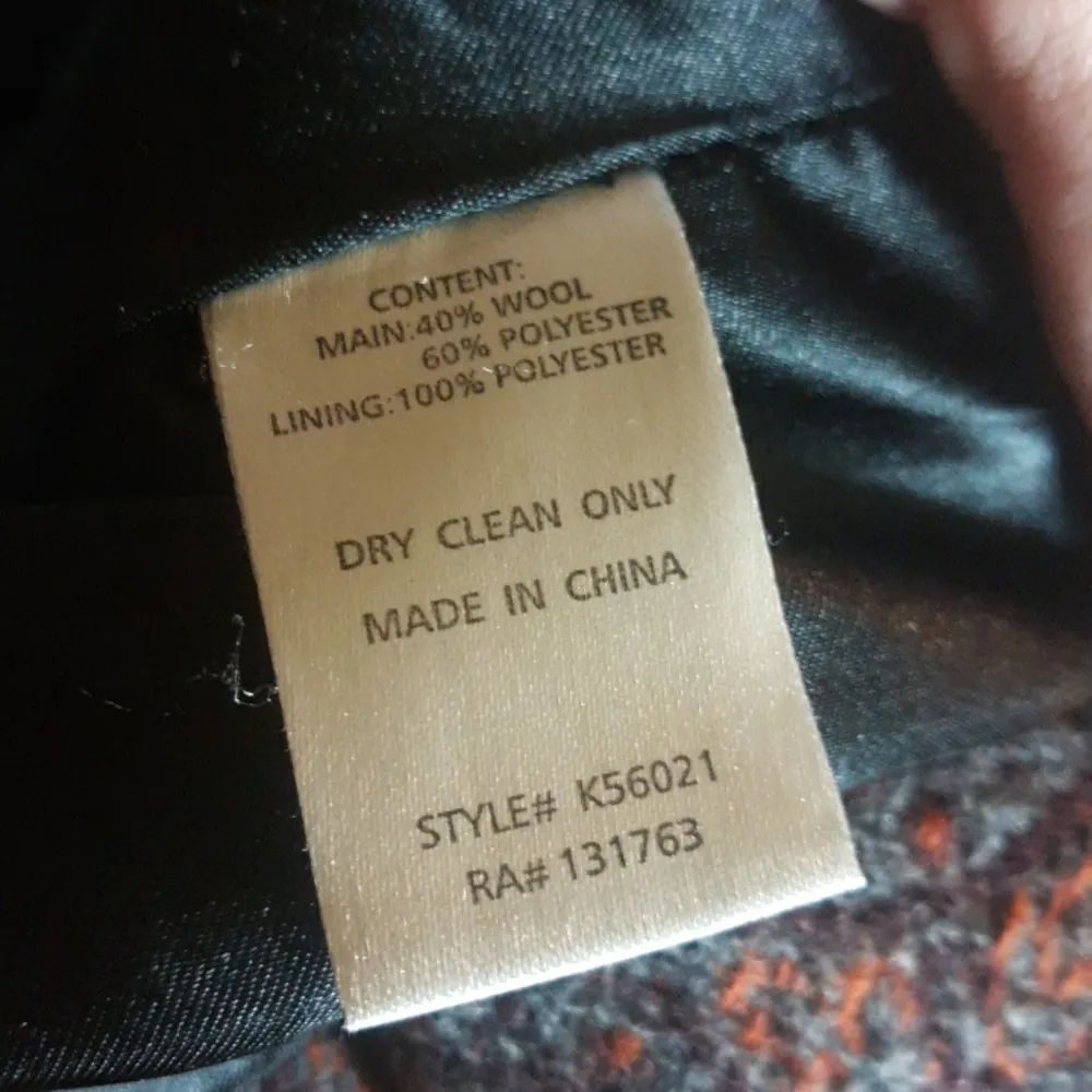 Knitted Dove Wool Blend Belted Double Breasted Coat Multicolored Pattern - Image 6