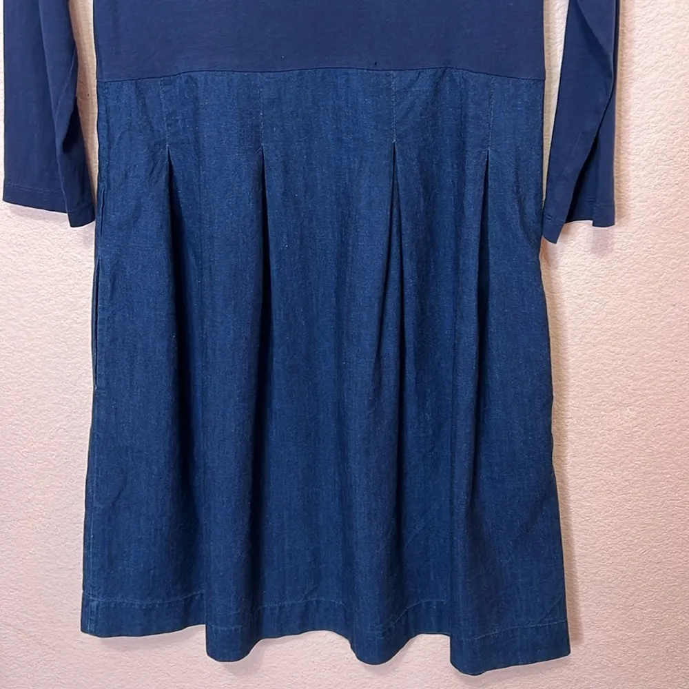 COS Navy Tiered Denim Long Sleeve Fit & Flare Mini Dress. Size S - Image 8