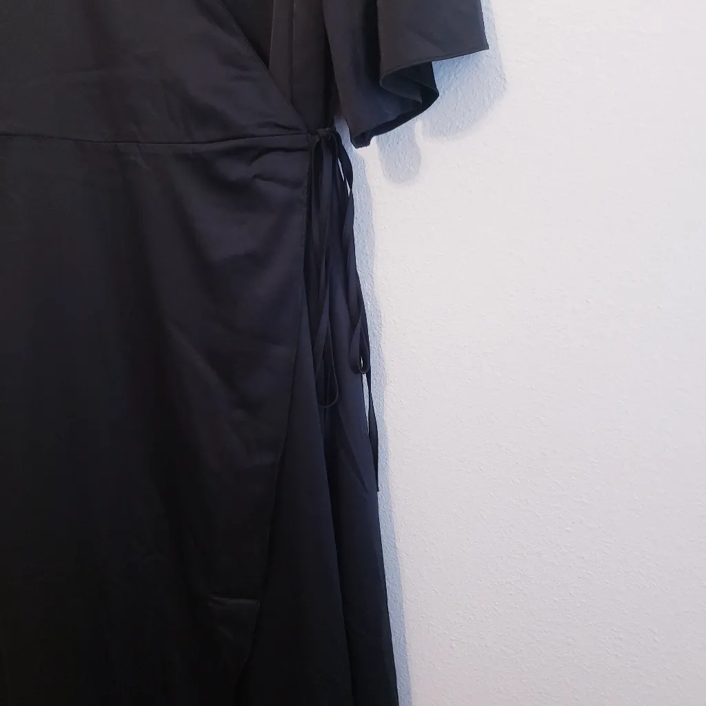 Baltic Born Vara Satin Maxi Wrap Dress Short Sleeve New Without Tags - Image 6