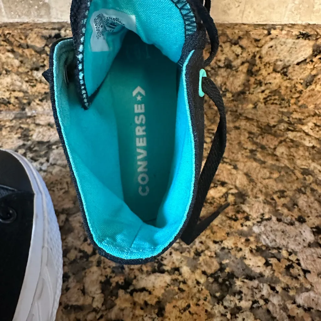 Converse Chuck Lift 2X Platform  571675C Women 8 Black Turquoise‎ Sneakers Shoes - Image 5