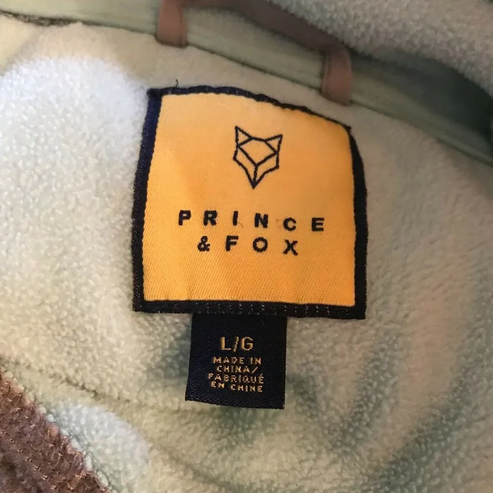 Prince & Fox Fleece Jacket Large Gray Front Zip Side Pockets Drawstring … - Image 11