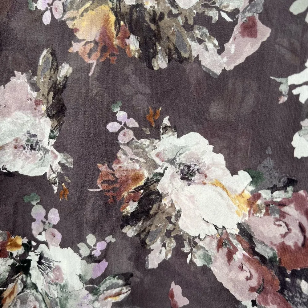 Joie Aceline 100% silk floral blouse popover semi sheer blouse top size medium - Image 4