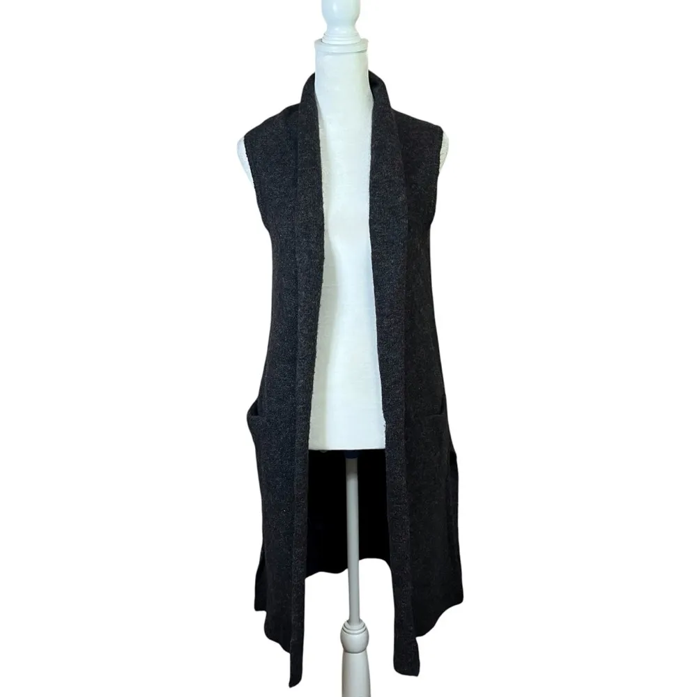 Aritzia Wilfred Long Line Open Front Sweater Cardigan Wool/Mohair Sz XS Dunkirk - Image 11