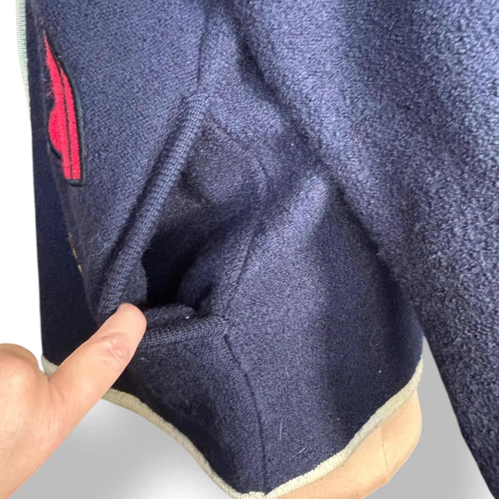 Vintage Polo Collar Knit Wool Equestrian Horse Cardigan Sweater Navy Blue Medium - Image 6