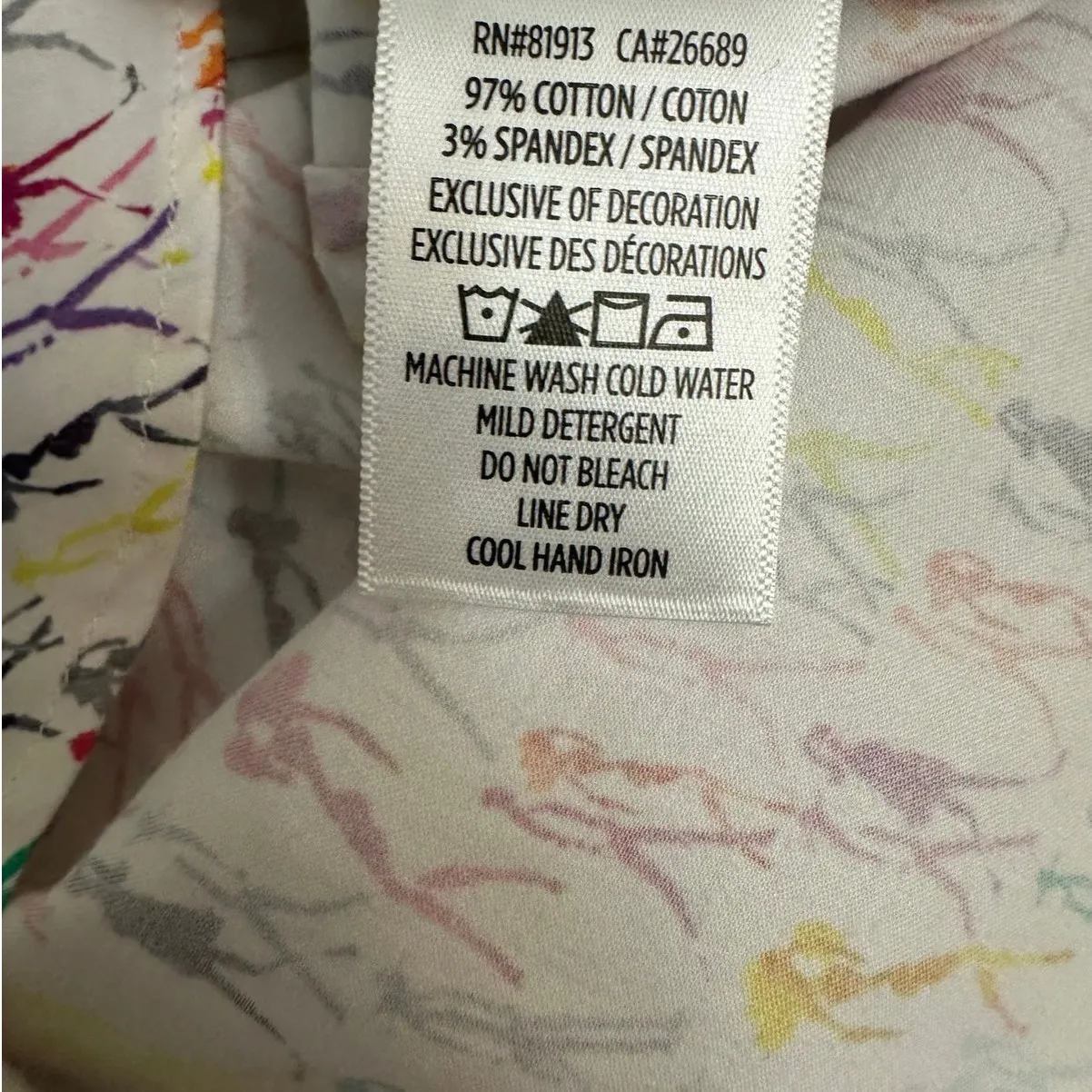 Robert Graham Blouse White Cotton Short Puff Sleeve Button Front Top - Image 5