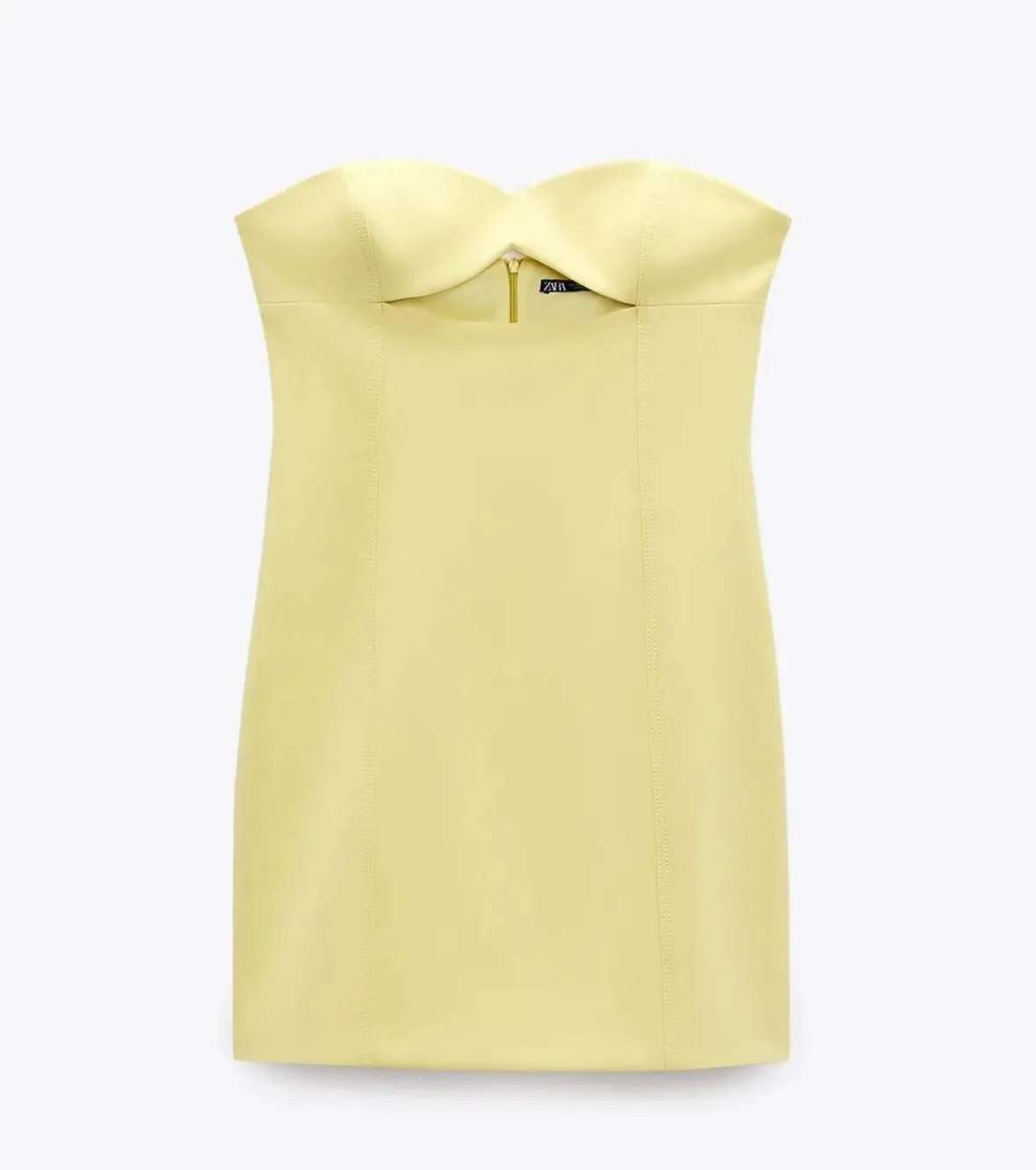 ZARA Bodycon Yellow Mini Dress - Image 3