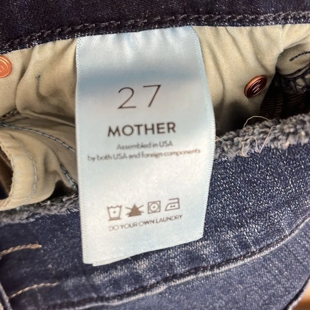 Mother women’s double fray charmer crop dark wash jean Blue Size 27 - Image 5