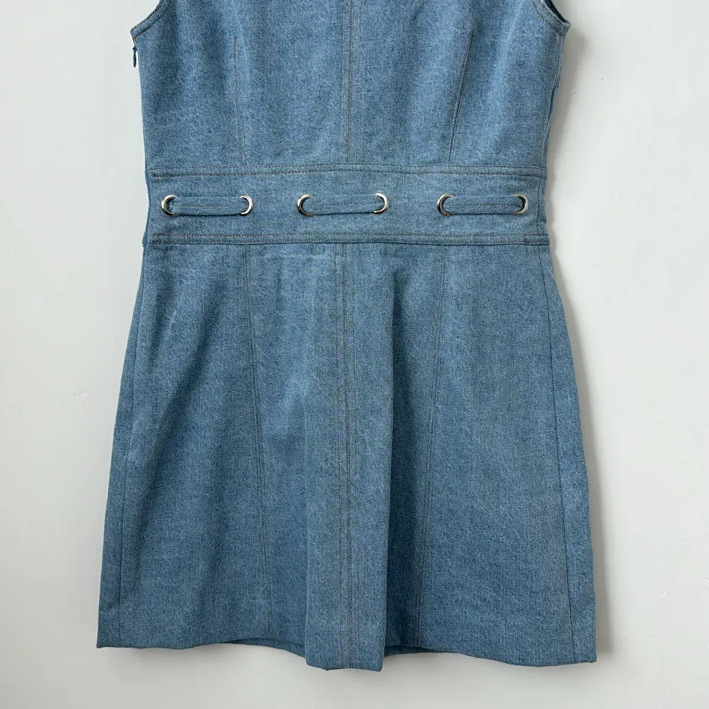 VERONICA BEARD Nico Denim Mini Dress Size: 4 - Image 10