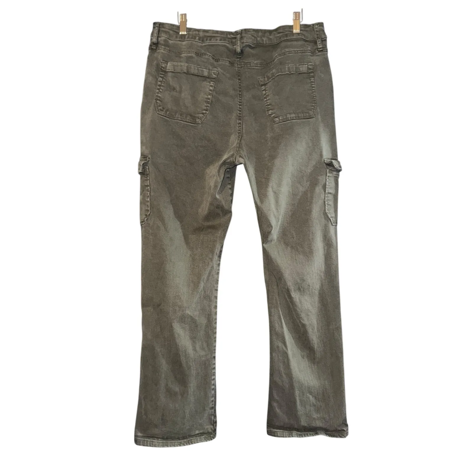 Well Worn Cargo Pants Womens 16 Utility Olive Green Straight Leg Comfort Stretch - Image 6