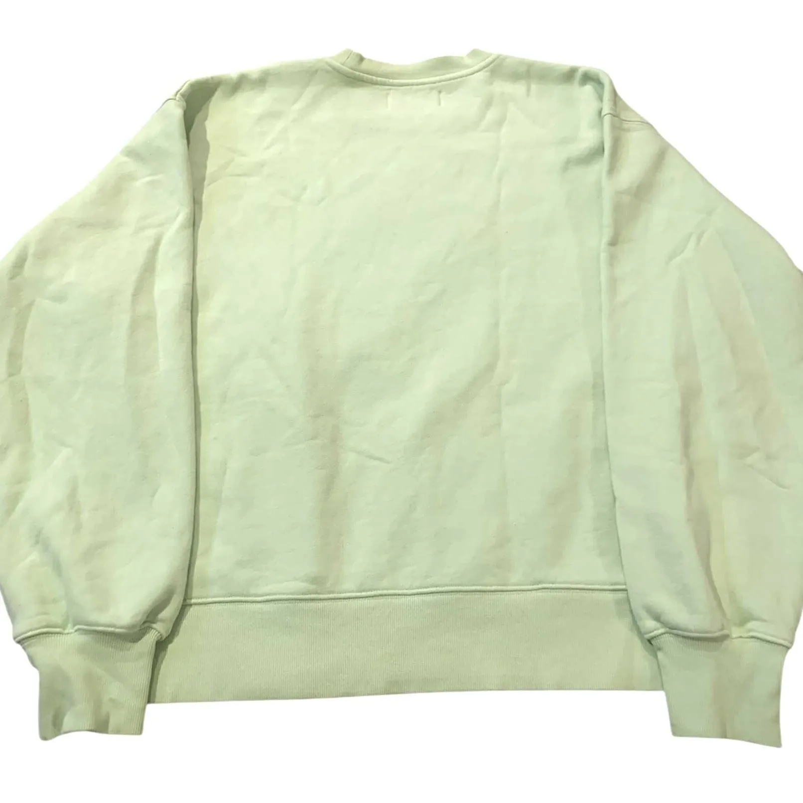 Tna Aritzia Cozy Fleece Perfect Crewneck Sweatshirt Lime Green Size 2 Oversized - Image 2