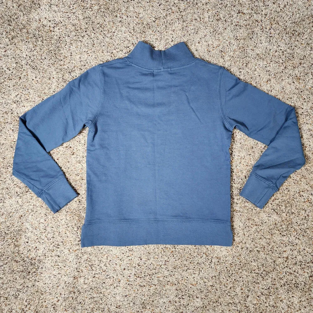 Marine Layer Womens Evie Funnel Neck Sweatshirt Denim Blue Long Sleeve Size XS - Image 2