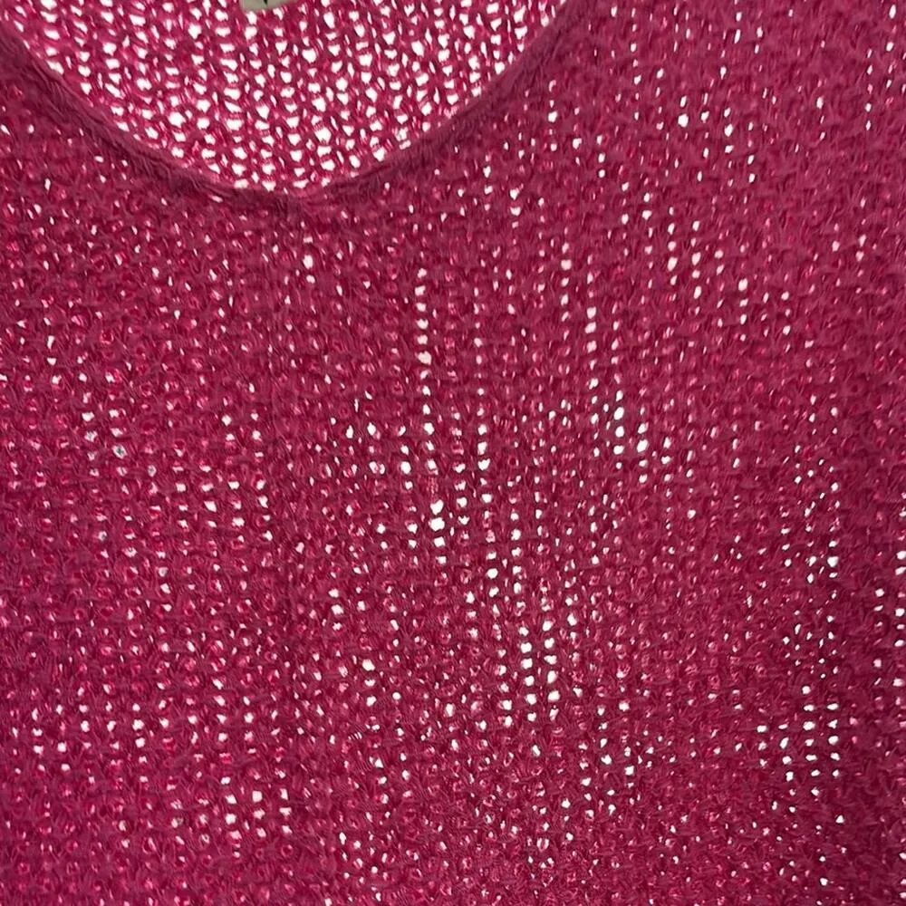 Adora Women's Pink Sweater Lightweight Loose Knit Coastal Spring Size M - Image 4