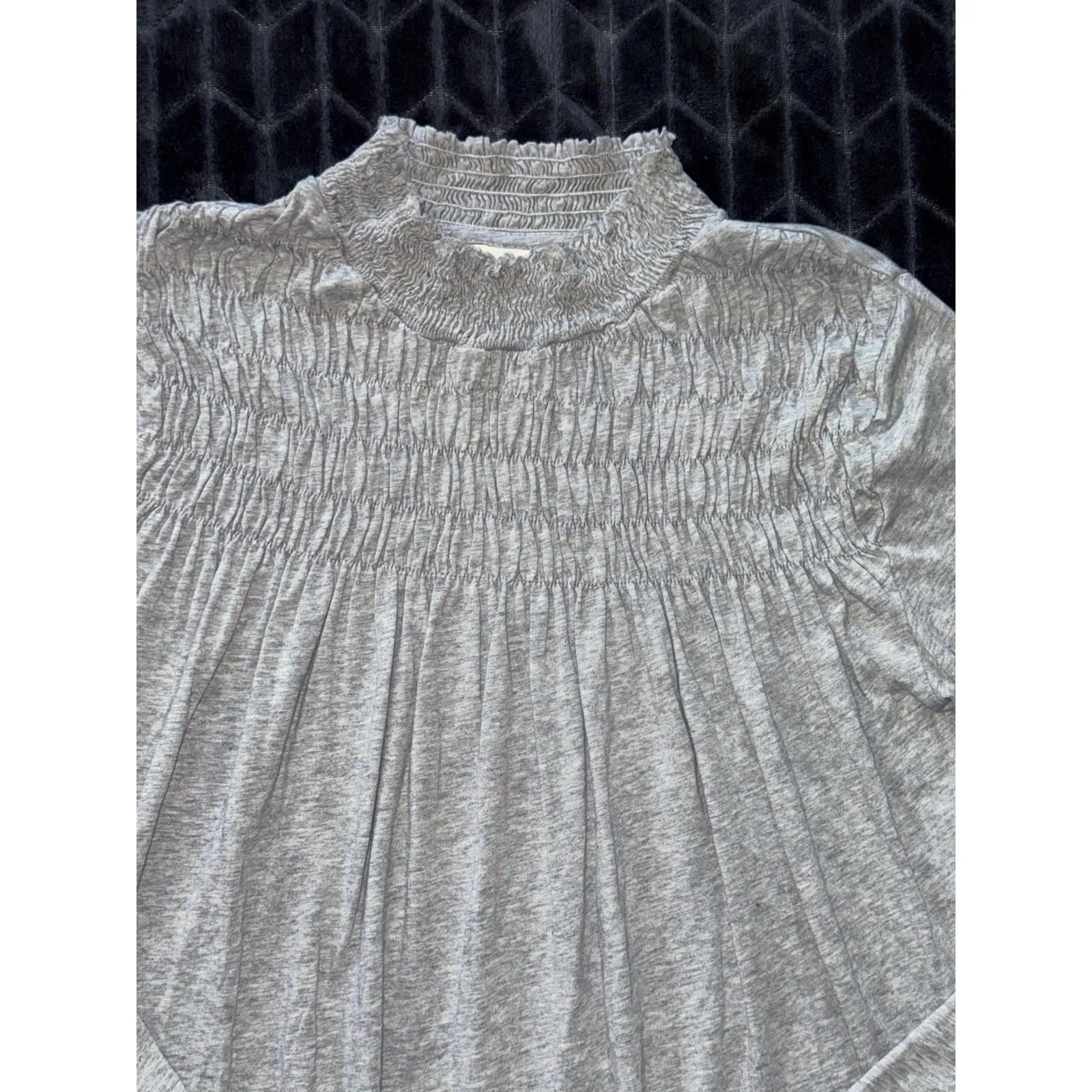 Sundance Gabrielle Dreamer‎ Gray Top Long Sleeve Ruffle Mock Neck Size Small - Image 2