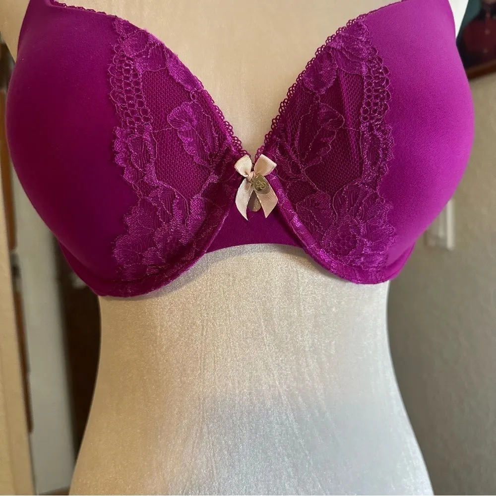 Victoria'‎ Secret Padded Perfect Coverage Bra Size 34DD Raspberry - Image 4