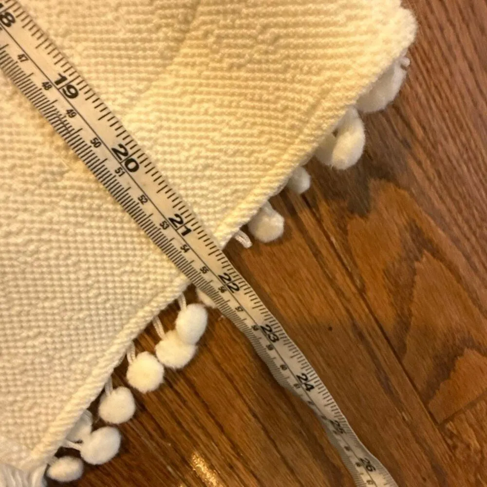 Sara Campbell white fringe drape front Pom trim jacket M Size M - Image 8