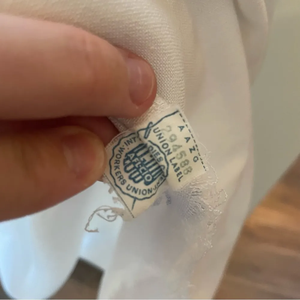 Vintage 70s Union Label Cottagecore Embroidered Pencil Midi Dress XS White - Image 4