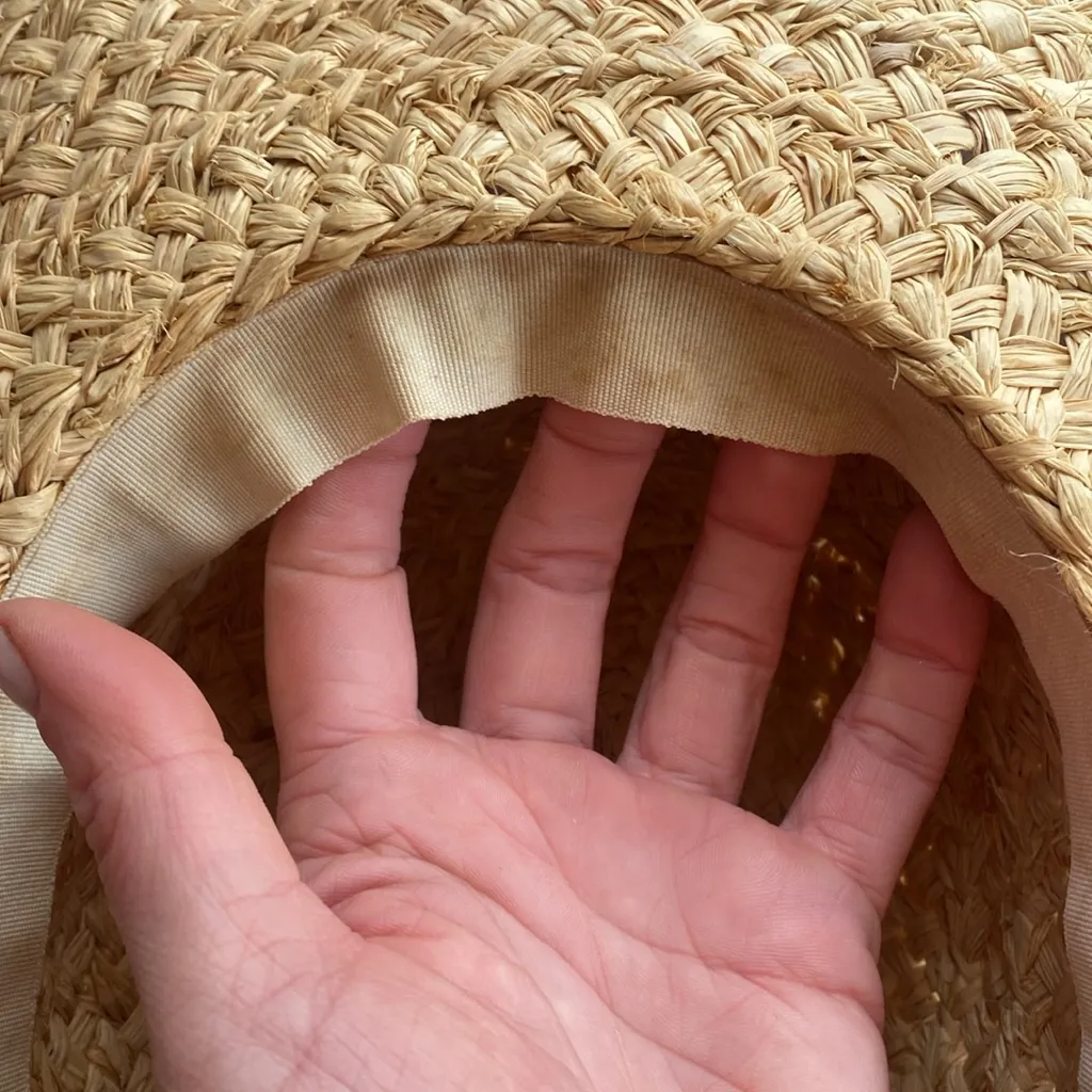 Madewell x Biltmore Raffia Lifeguard Straw Hat M/L Leather Chin Strap Tan Brown - Image 11