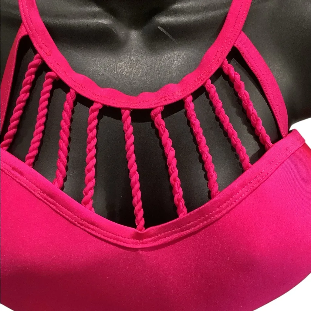 Women’s Apollo Swim Coral Tropics Shimmery Hot Pink Bikini Set BRAND NEW W/Tag Size 2X - Image 2