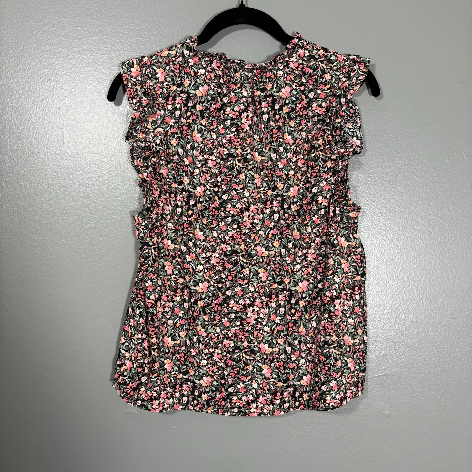 BB Dakota Steve Madden Women's Black & Pink Calico Cottagecore Top - Image 6