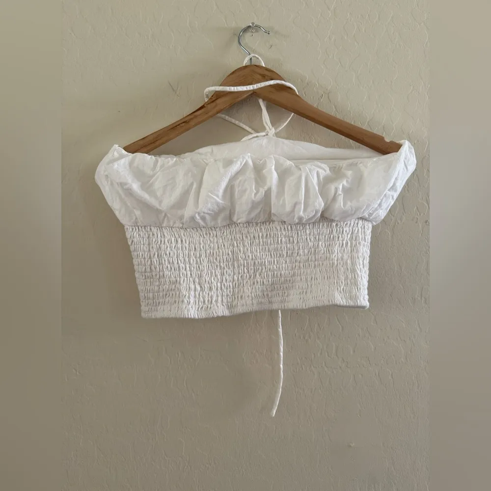 White Off-Shoulder Smocked Top - Image 3