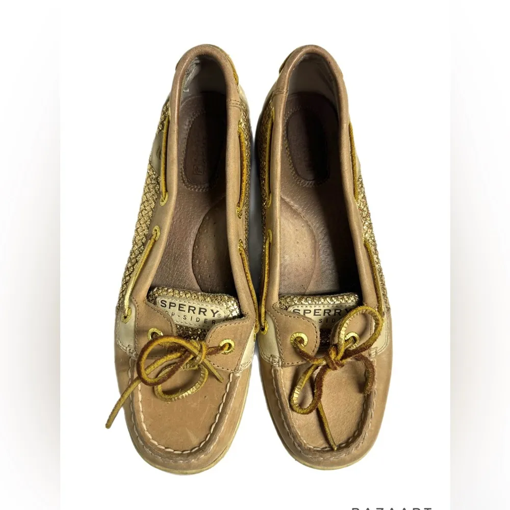 Sperry Top Sliders Brown with Gold accents 7.5M - Image 3