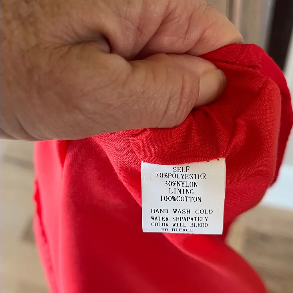 Avara Pinch Tana Red Midi Dress Spaghetti Strap Fit and Flare New Size XS - Image 11