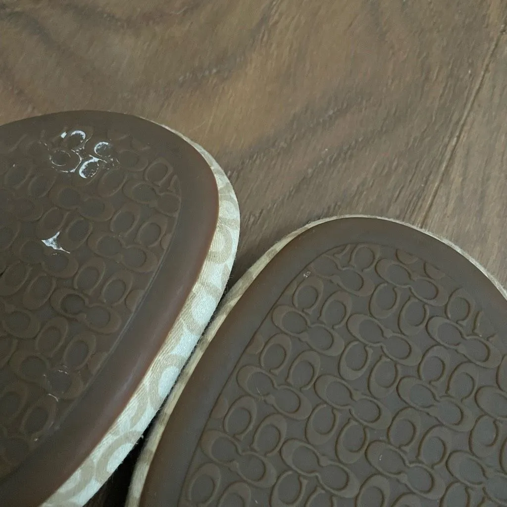 Coach Petra Brown Butterfly Thong Slip-On Flip Flop Sandals 8.5 - Image 8