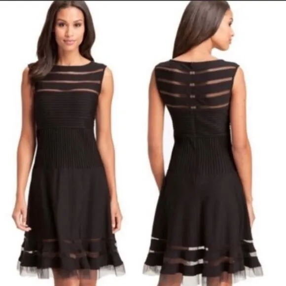 Tadashi Shoji mesh illusion fit and flare dress - Image 2