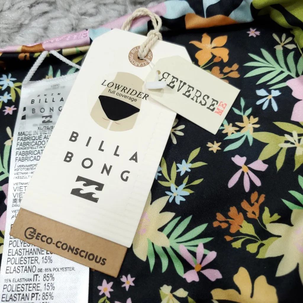 Billabong Swimsuit Bikini Mas Aloha Reversible Lowrider Swim Bottom Size XL 14 - Image 4