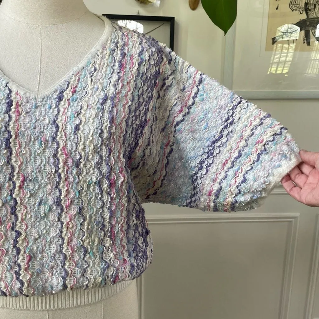 Vintage 70s Bonnie and Bill New York Sweater Short Sleeve Cropped S Blue - Image 3