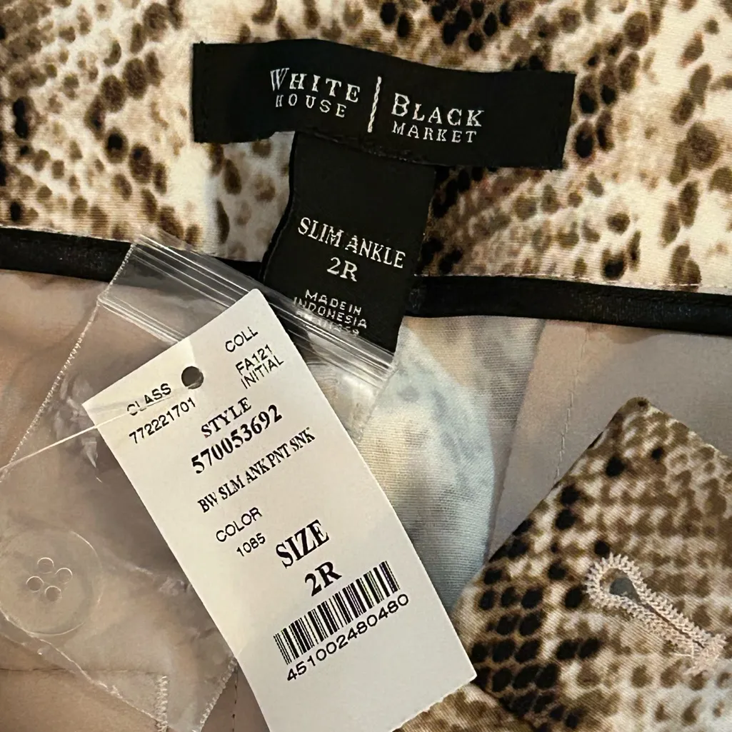 WHBM Snake Print Slim Ankle Pants - Image 4