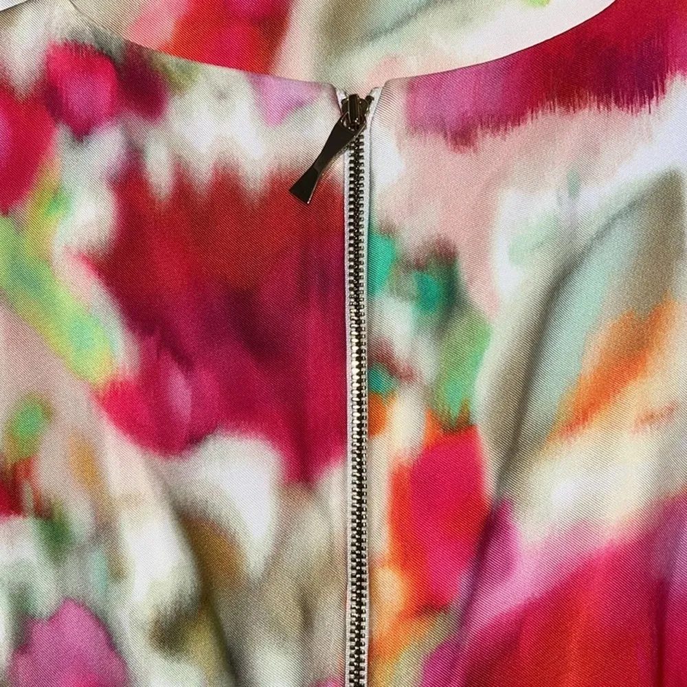 Kate Spade New York women’s size 2 mini dress splotched neon print zip up back - Image 11