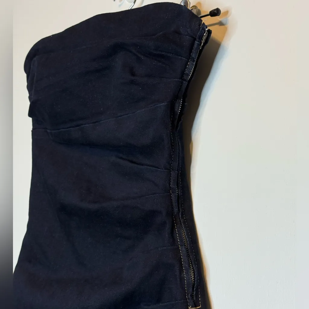 Zara Draped Midi Denim Dress - Image 7