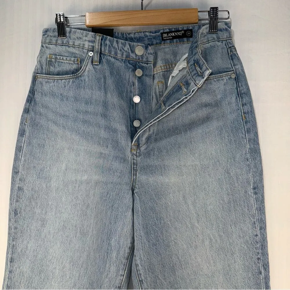 Blanc NYC The Baxter Denim Jeans Light Wash Women’s Size 6 Ribcage Straight Leg - Image 4